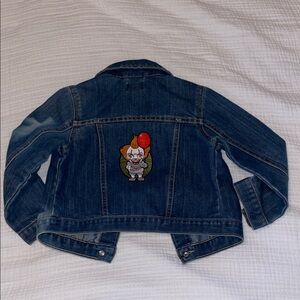 Place Blue Denim Jacket with Pennywise the Clown Patch